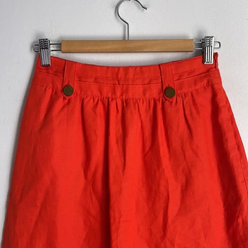 Tory Burch 100% linen hi rise A-line skirt sz 4
